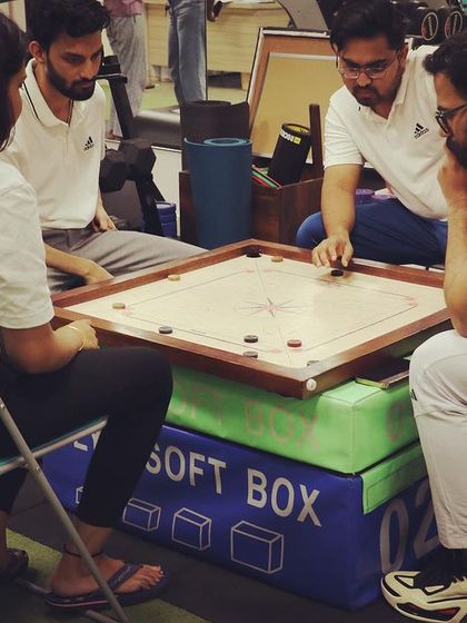 The focus is intense, even during playtime. Team bonding activities like this help us work better together as a cohesive unit.