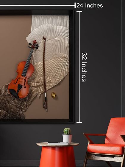 Sized at 24 by 32 inches, our violin shadow box is a substantial piece of art. It's perfect for adding a touch of classical elegance to a study, library, or living room.