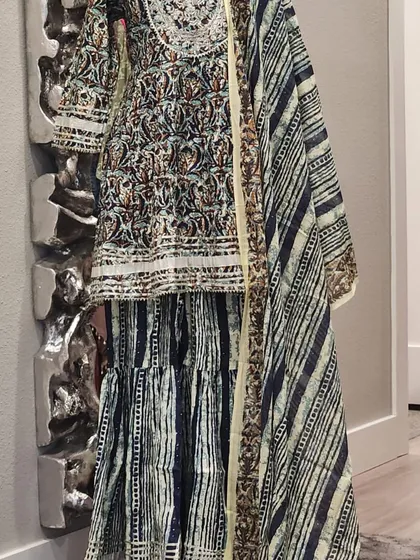 Getting ready for summer with some cool cotton styles. This preview shows the kind of breathable and stylish Ajrakh print outfits I feature in my seasonal collections during my live shopping events.