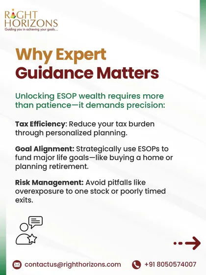 Your Employee Stock Options (ESOPs) are a powerful wealth-building tool, not just a perk. This carousel explains the ESOP lifecycle, from vesting and taxation to exit timing and diversification, and why expert guidance is crucial.