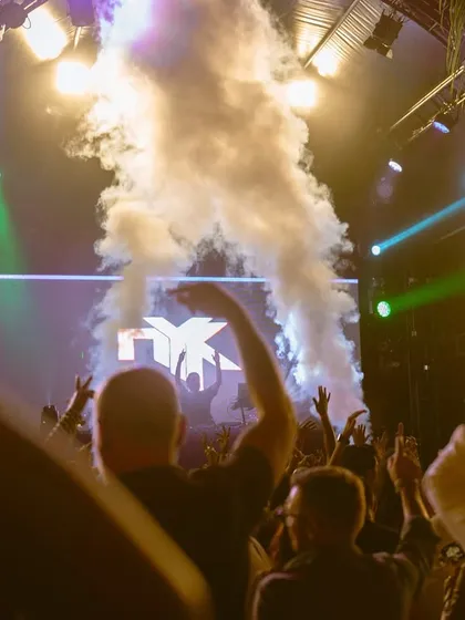 The moment the CO2 cannons blast during my set in Mauritius. These special effects add another layer of excitement to my festival performances, creating high-impact moments that the crowd loves.