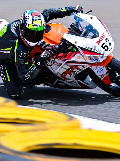 Swaroop pushing the limits at INMRC Round 2. Despite a crash in practice, he showed incredible resilience to fight his way through the pack.