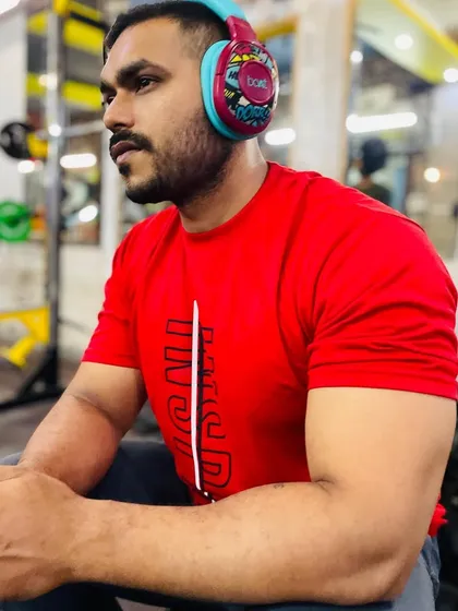 Music is a great tool for focus and motivation during a workout. Here I am getting in the zone.