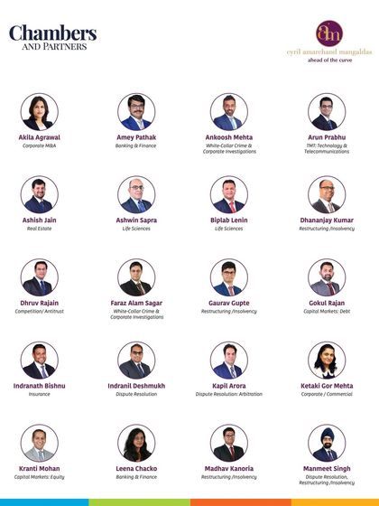 This collage displays the breadth of our ranked partners in the Chambers Asia-Pacific 2025 guide, covering Banking & Finance, Restructuring & Insolvency, and Capital Markets.