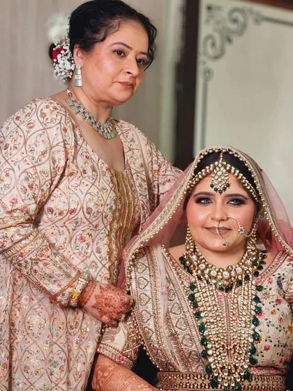 A proud mother with her beautiful daughter on her wedding day. I also did the mother's makeup, keeping it elegant and graceful.