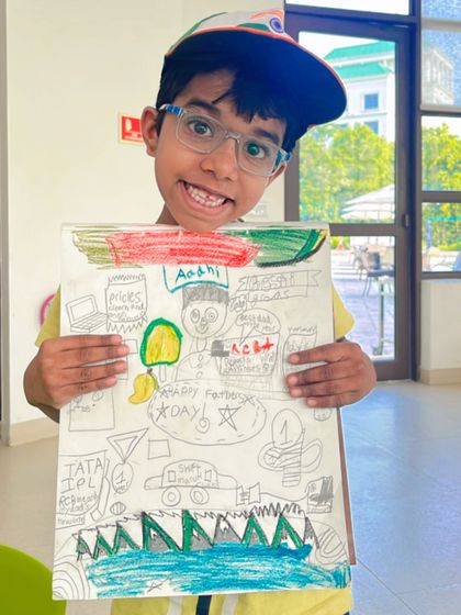 A creative and heartfelt drawing made by a student as a Father's Day gift.