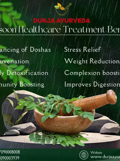 The monsoon season is the ideal time for Ayurvedic healthcare. Our treatments focus on balancing doshas, stress relief, body detoxification, and boosting your complexion and digestion.