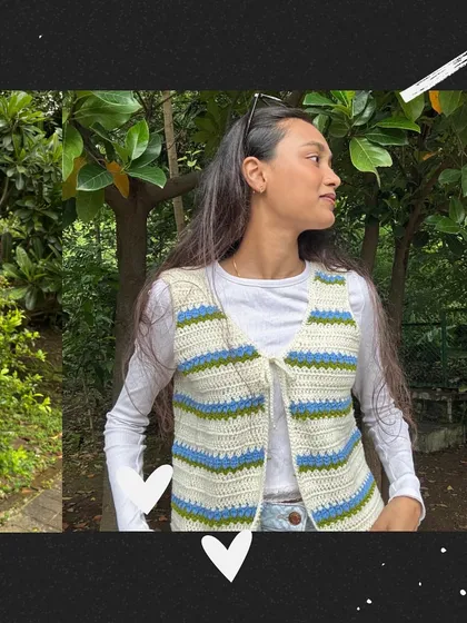 Thankfully, the fix was easy and the vest turned out perfect in the end. This is the final, corrected version of the tie-front floral vest.