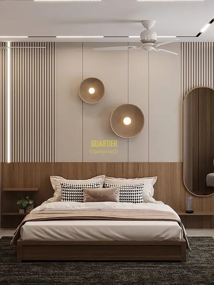 Another view of the teen bedroom, highlighting the raised platform seating area next to the bed. This cozy nook, complete with shelving, is perfect for lounging, reading, or hanging out with friends.