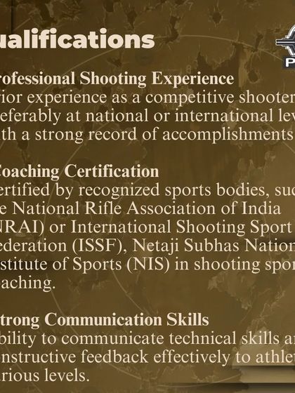 We are always looking to grow our team of experts. This was a hiring announcement for experienced Pistol and Rifle Coaches to join us in mentoring the next generation of athletes in Bangalore.