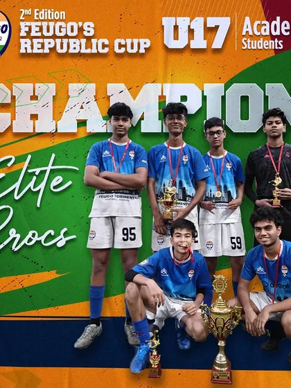 The U-17 Champions, 'Elite Crocs', after their victory in the 2nd Edition of Feugo’s Republic Cup.