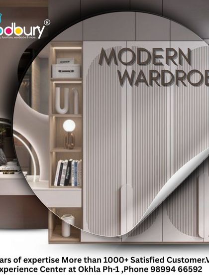 Here is another example of integrating a vanity into a wardrobe design. The circular mirror with backlighting and open shelves creates a dedicated, stylish nook for getting ready, all within a single, cohesive furniture unit.