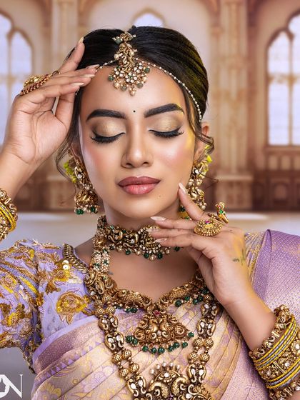 A close-up on the flawless, airbrushed skin and soft-glam eye makeup. These are the skills I master with my students.