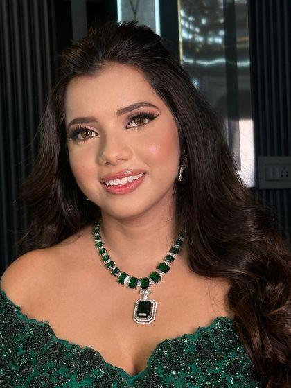 Another beautiful shot of the client, her happiness reflecting the beauty of the jewellery.