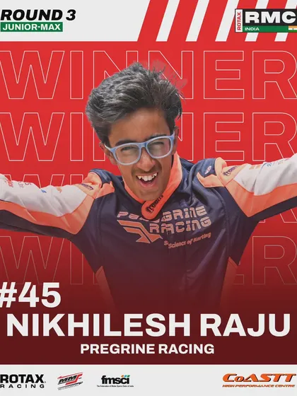 Nikhilesh Raju wins Round 3 in the Junior Max class.