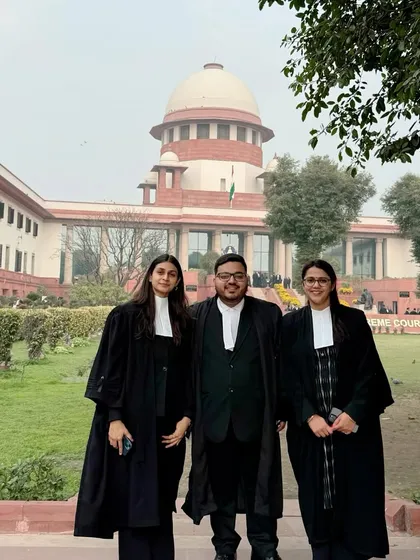 With my colleagues from Nyaypratham Legal at the Supreme Court. Complex litigation requires a dedicated team. Together, we work to uphold our principles of Nyay, Nishtha, and Dharma (Justice, Integrity, and Duty).