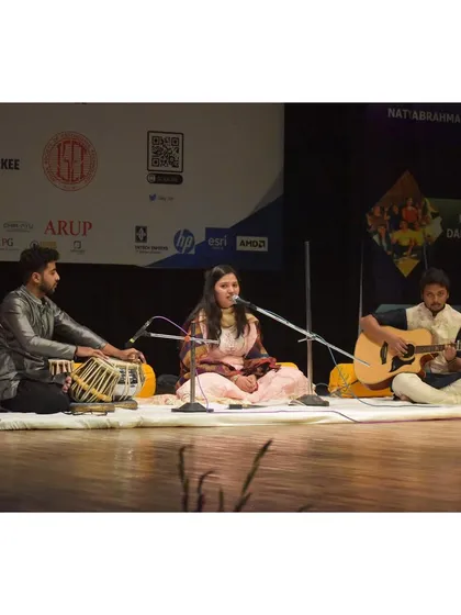 The trio on stage at the prestigious IIT Roorkee campus.