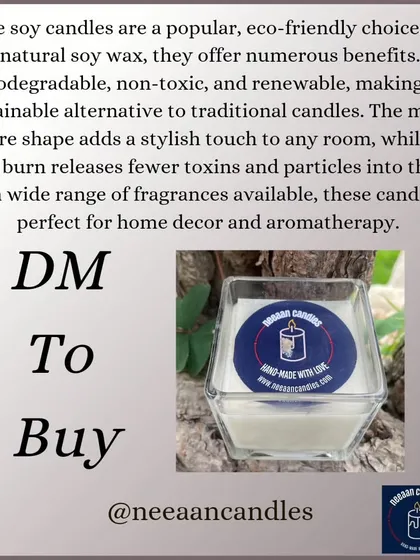Our square soy candles are a popular, eco-friendly choice, offering a clean burn and a modern, stylish shape.