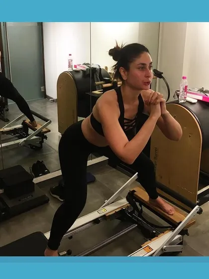 We love seeing our clients push their limits. Here, a challenging squat variation is performed on the Reformer, targeting leg strength and stability while maintaining core control.