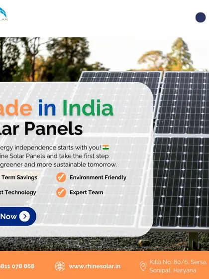 My 'Made in India' solar panels mean your energy independence starts now. Install my panels and take the first step toward a greener, more sustainable tomorrow with my expert team.