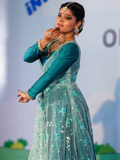 This capture from my Navi Mumbai show highlights a moment of storytelling. My focus is on conveying the 'rasa' or emotional essence of the piece to the audience.