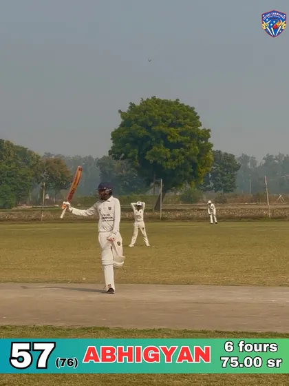The scorecard for Abhigyan's crucial half-century.