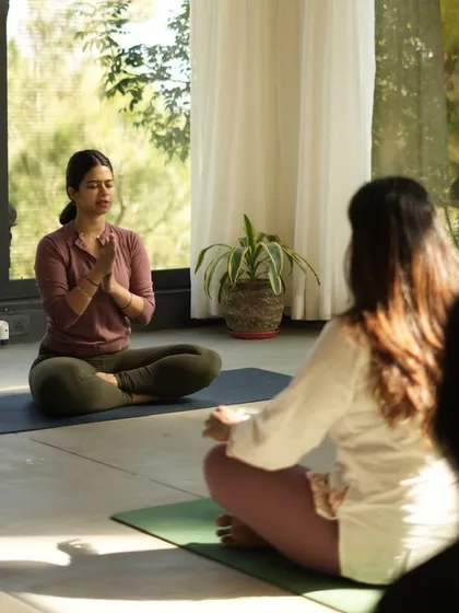 We always begin and end our practice with intention. Taking a moment to center ourselves with Anjali Mudra helps to quiet the mind and connect to the purpose of our time on the mat.