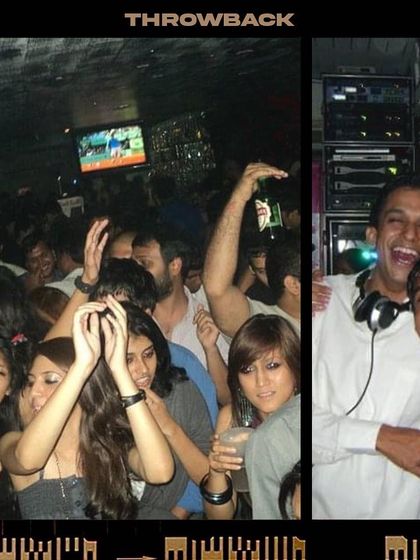 A collage showing the packed dancefloor and the happy faces in the DJ console, a perfect summary of the early days.