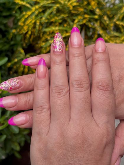 A close-up showcasing the flawless finish of this week-old French Dip manicure. Notice how the color is still vibrant and the surface is perfectly intact.