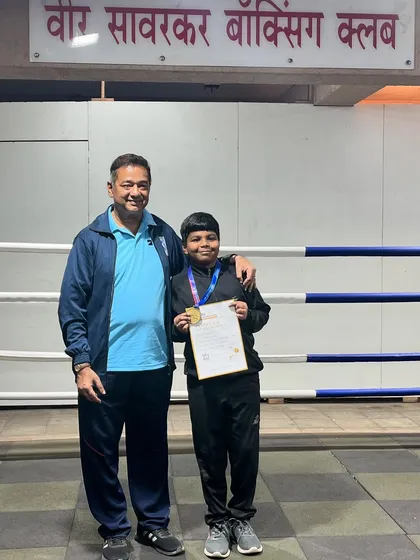 A proud moment with our gold medalist, Smit Lokhande, back at the club. We celebrate every achievement as a family.