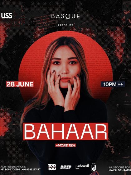 My headlining poster for a night at Basque in my hometown, Dehradun. Always special to play here.