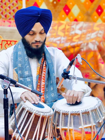 Performing at the India Habitat Centre in New Delhi. This was a beautiful event focused on traditional Gurbani Kirtan.
