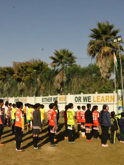 Our players stand for the flag hoisting ceremony on Republic Day, learning about unity and national pride.