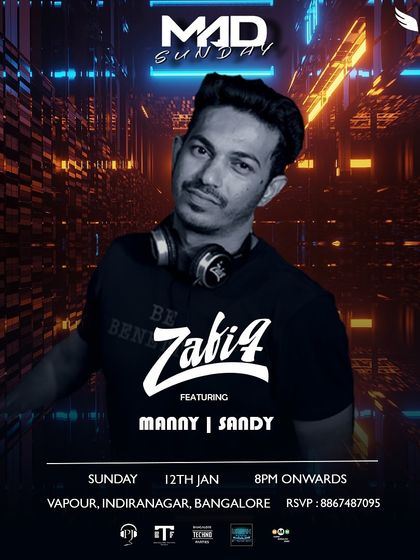 Another "Mad Sunday" poster from Vapour, this time with a futuristic, tech inspired design.