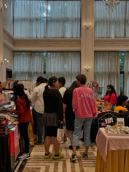 A view from another angle shows the consistent flow of people throughout the event. I work hard on marketing to make sure every corner of the exhibition gets great visibility.