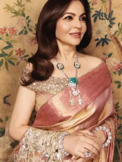 Mrs. Nita Ambani looking radiant. It was an honor to contribute to her look with a nail design that reflected her grace and elegance.