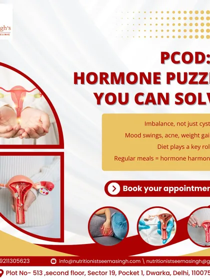 PCOD can feel like a difficult puzzle, but you can solve it with the right approach. It's more than just cysts; it's a hormonal imbalance that nutrition can directly address. My personalized diet plans focus on regulating hormones naturally to manage symptoms like weight gain and acne.
