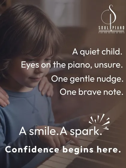 This image captures the exact moment we aim for in every class. It is that spark when a child moves from being unsure to feeling proud. At my studio, we believe confidence is the most beautiful note anyone can learn to play.
