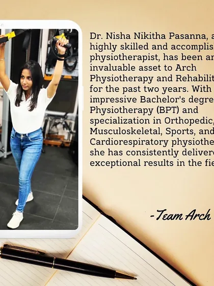 Dr. Nisha Nikitha performing a TRX row, showcasing her own commitment to fitness and her expertise in guiding clients through strength exercises.