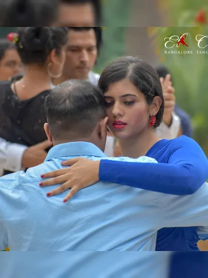 The connection in Tango is a powerful feeling. This moment was captured during our academy's flash mob at UB City, Bangalore. It shows the focus and intimacy that develops between partners when they are truly present in the dance.
