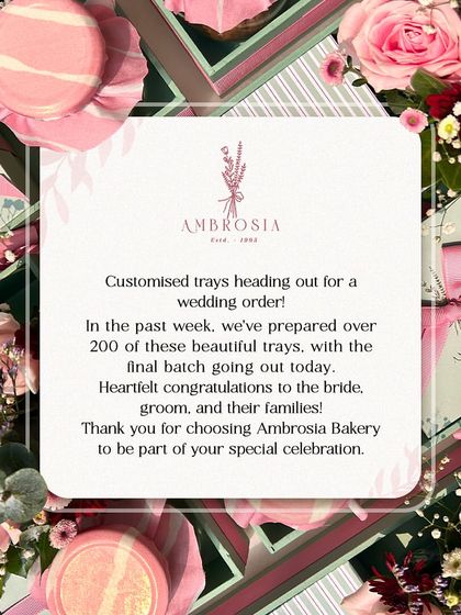 Sending love and joy with over 200 of these customised trays for a beautiful wedding celebration. We were honored to be a part of their special day.