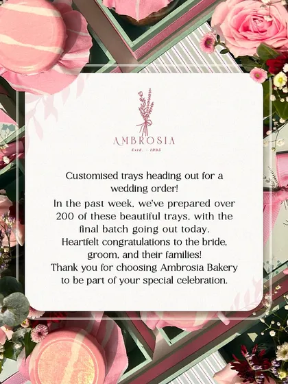 Sending love and joy with over 200 of these customised trays for a beautiful wedding celebration. We were honored to be a part of their special day.