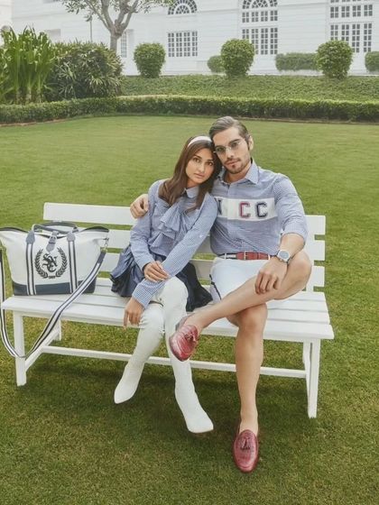 Another look from the S&N campaign, showing the full ensemble. The hair was kept simple and polished to fit the sophisticated, athletic vibe of the collection.