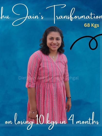 This was Reshu at 68 kgs, before she started her 4-month journey. She wanted a plan that didn't feel like a punishment, and that's exactly what we created together.