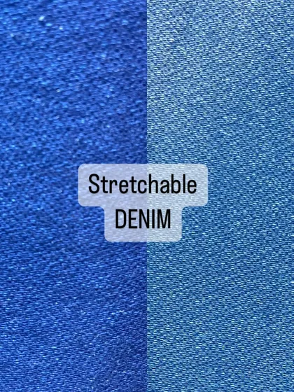 For those who prioritize comfort and movement, I offer a range of stretchable denim fabrics in different washes, combining classic style with modern flexibility.