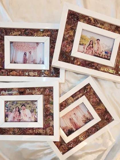 Ready to dispatch this set of beautiful wedding varmala shadow frames. I made these for the lovely couple, Aishwarya and Aditya. Wishing them a long and happy marriage.