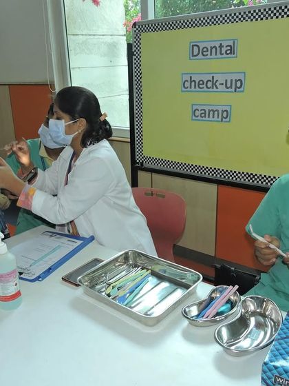 Our dental camp in action. We partner with professionals to provide the best care and advice to our students, promoting a culture of health and wellness.