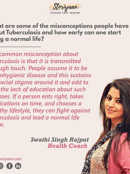 Tuberculosis is not transmitted by touch, and it's not an "unhygienic" disease. With the right nutrition, medication, and a healthy lifestyle, anyone can recover and lead a normal life.