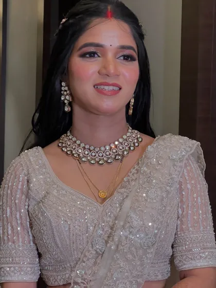 A happy, confident bride ready for her reception party.