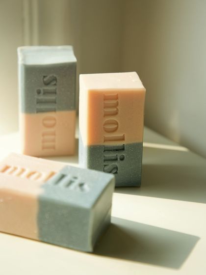 My 'Sweet Sage' bar, with uplifting scents of sweet orange, clary sage, and patchouli.